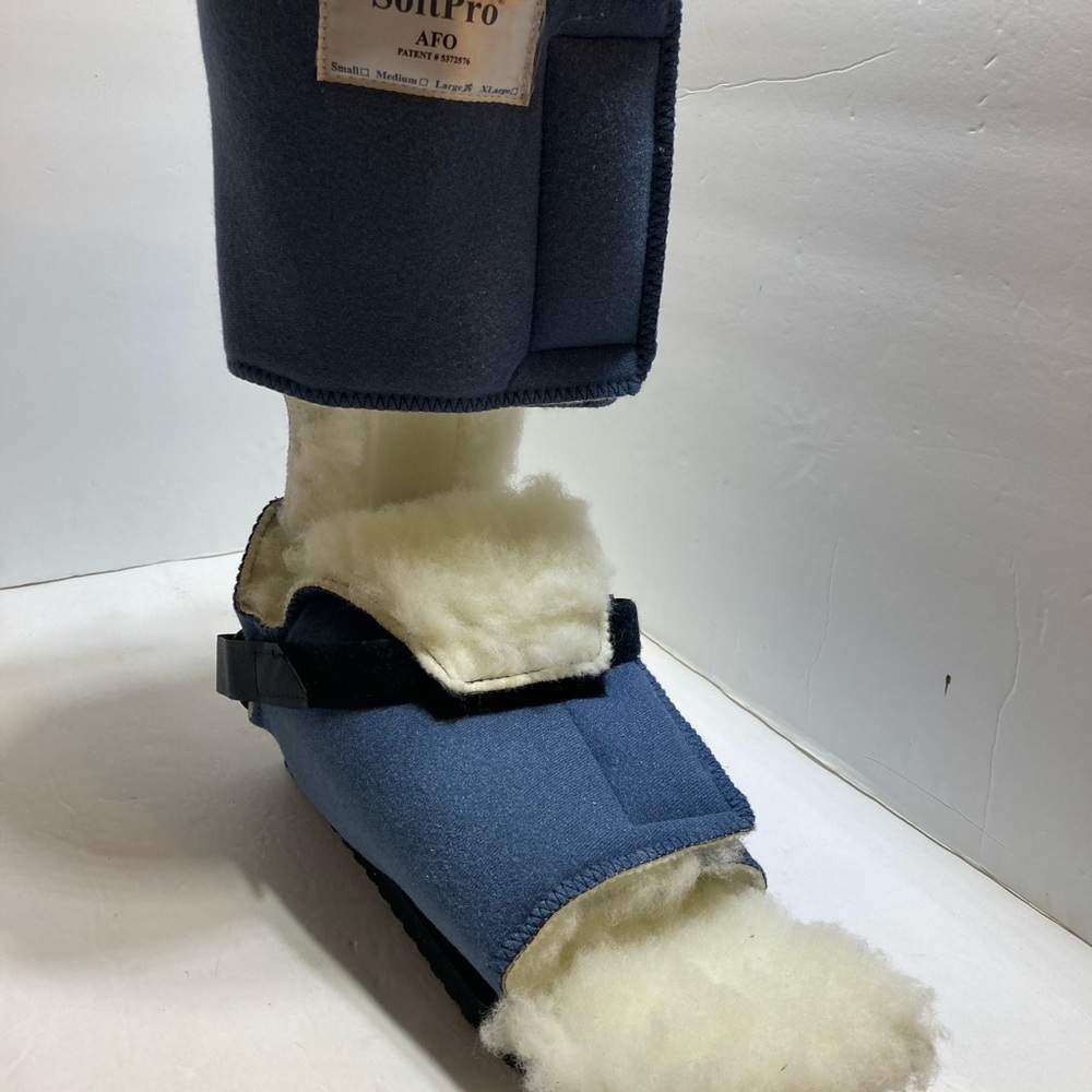 SoftPro AFO large left foot fleece adjustable support boot ankle/foot